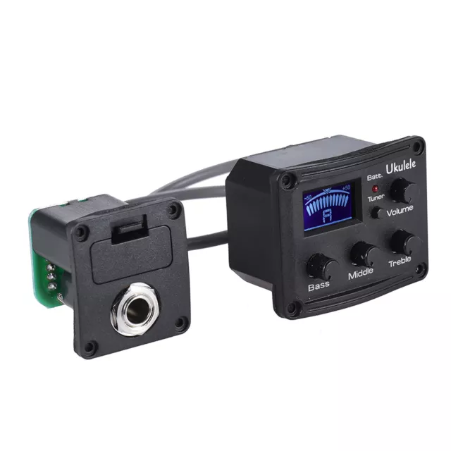 Ukulele Ukelele Uke Piezo Pickup Preamp 3-Band EQ Equalizer Tuner System N7X2