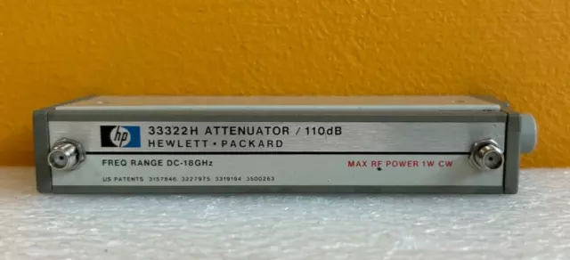 HP 33322H DC to 18 GHz, 110 dB, SMA (F-F), Programmable Attenuator. Tested!
