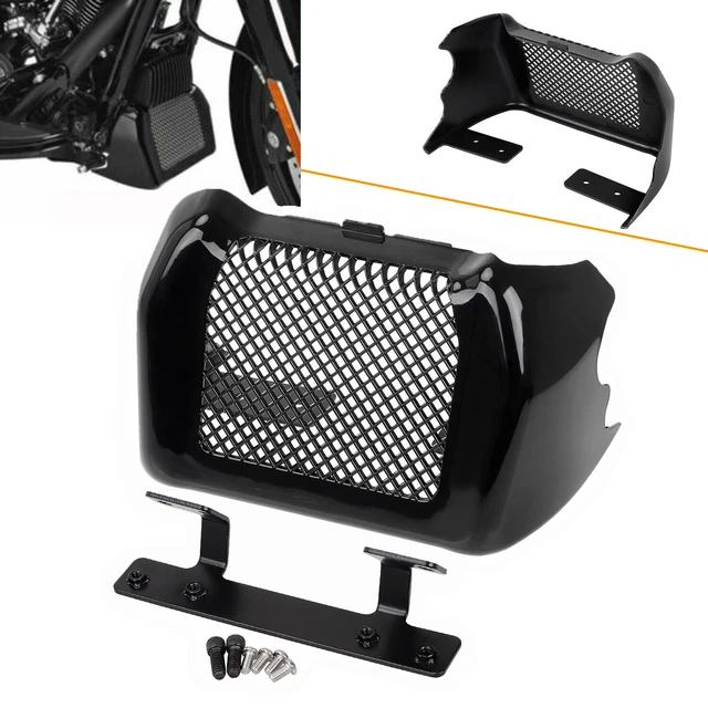 GLOSS BLACK OIL Cooler Cover Kit For Harley Touring Street Road Glide