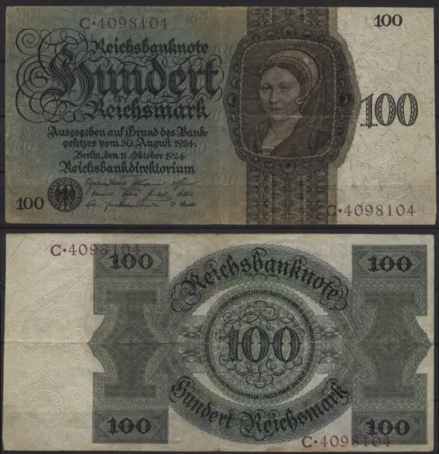 [27685] - REICHSBANKNOTE 100 REICHSMARK, 11.10.1924. Grabowski DEU-177a, Z/C, st