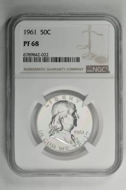 1961 50C Silver Proof Franklin Half Dollar NGC PF 68