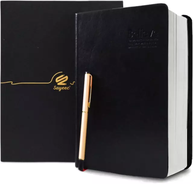 A5 Lined Paper/PU Leather/Elastic/Vintage Diary Notebook/Journal/Hardcover  Black