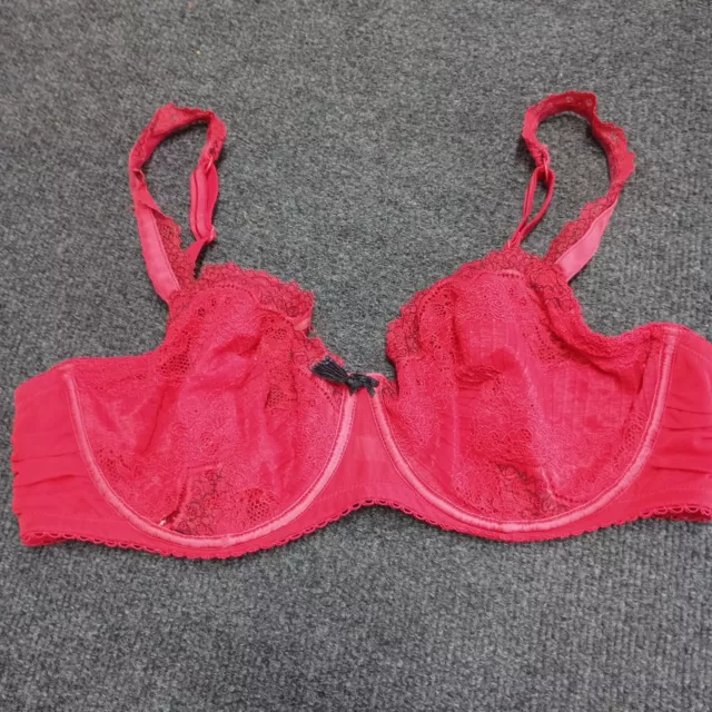 PARAMOUR BY FELINA Bra Women 38D Red Amourette Unlined Underwire Lace Bra  $19.97 - PicClick