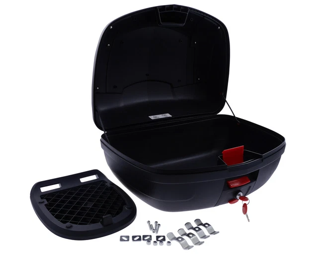 Topcase SHIN YO LIVORNO, noir, 45L avec plaque de montage, espace de rangement p