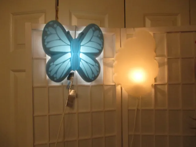Luces de pared LED Ikea azul mariposa y blanca nube