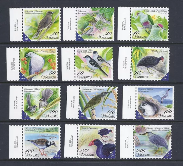 Vanuatu 2012 Oiseaux Timbres Ordinaires Complet Ensemble De 12 VF MNH