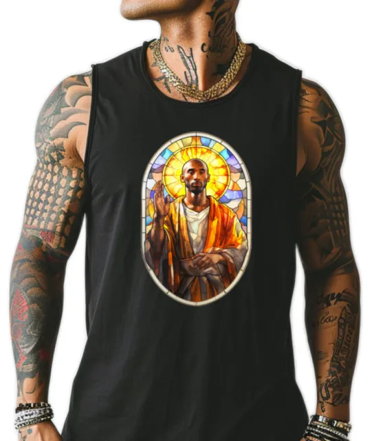 Neu Art Society KOBE BRYANT Buntglas VOLUME 1 Schwarz Tank Top SMALL-4XLARGE