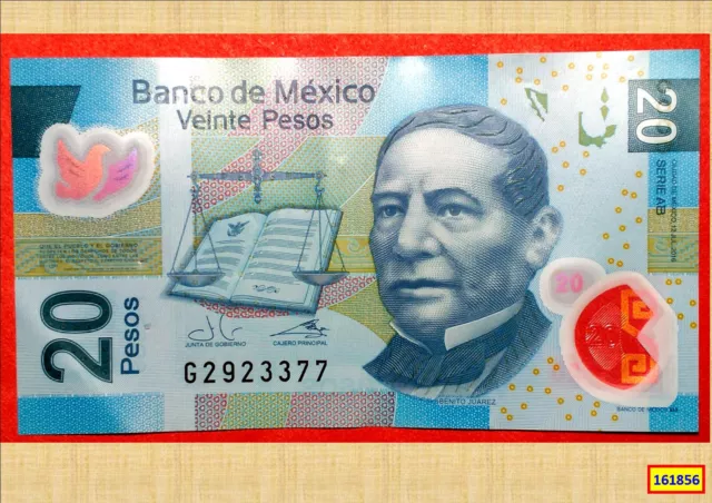 2016 Mexico 20 Peso Polymer Banknote – Aunc 161856