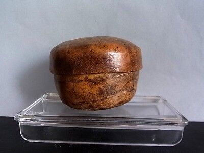 Wonderful Vintage African tribal Leather Pot Container hand carved ceremonial