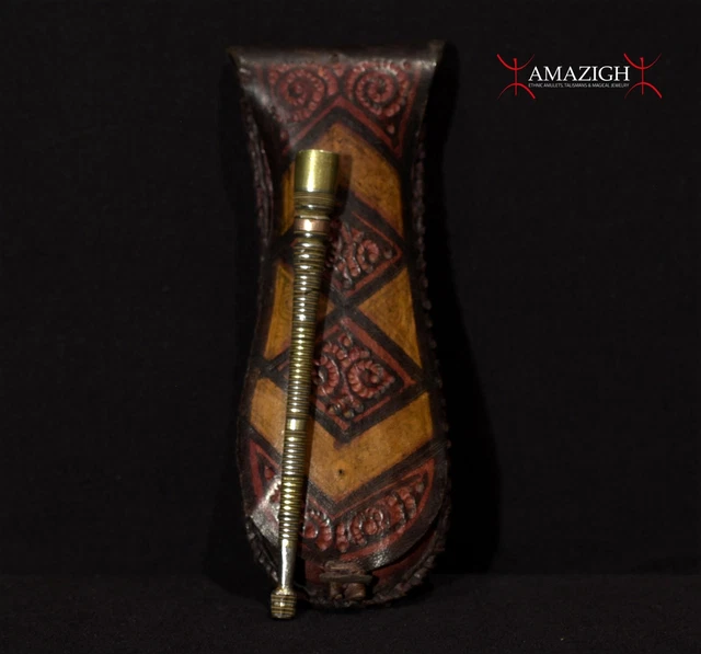 Tuareg Leather Bag and Smoking Pipe – Mauritania