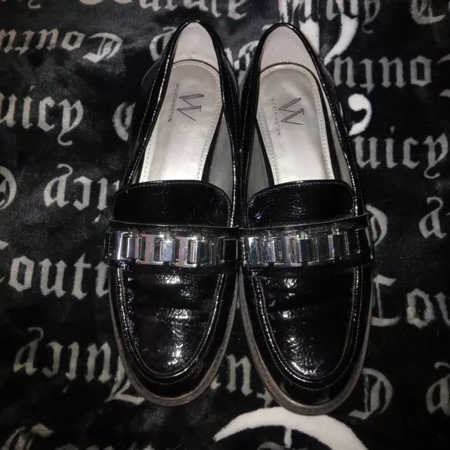 Worthington Firefly Black Patent Leather Loafers | Women's Size 9