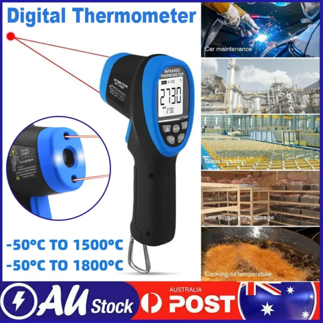 Digital Dual Laser Thermometer Non-Contact LCD Display IR Infrared Pyrometer