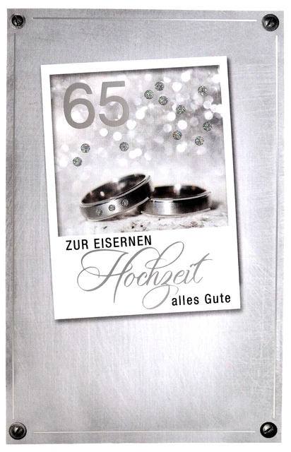 Glückwunschkarte Zum 65. Hochzeitstag („Blue Sapphire“) – Mit Herzen & Schmetterlingen, 157x230 Mm, Umweltfreundlich
