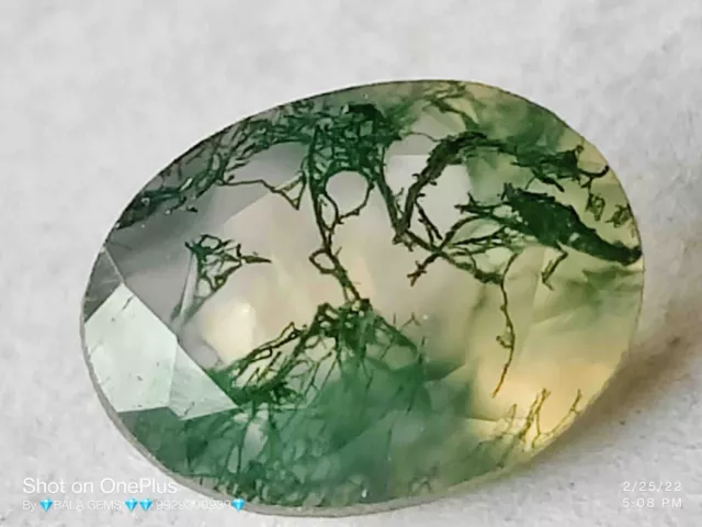 Moss Agate Oval Faceted Cut, Moss Agate Loose Stone Cut, Semi Precious Gemstone