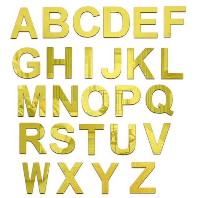 Lettres Adhésives Miroir 3D Acrylique - 26 Lettres A-Z, Hauteur 10 Cm, Décoration Murale DIY Pour Maison Et Bureau