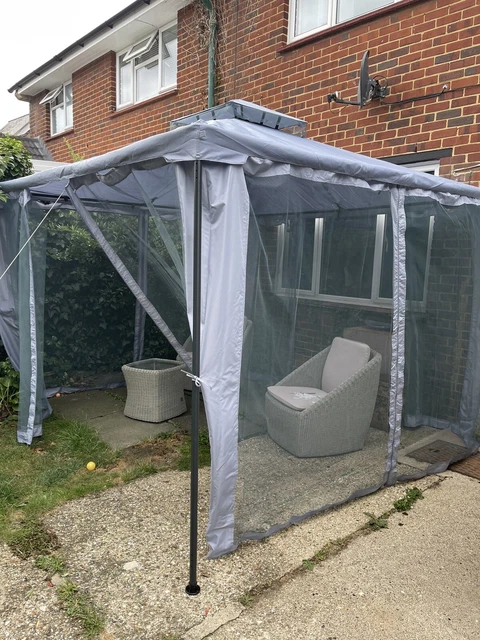 GARDEN GAZEBO WITH sides 3m x3m $74.81 - PicClick