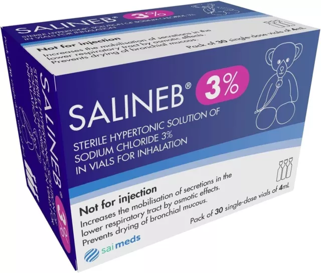 SALINEB 3% Hypertonic Saline Inhalation Solution 30 x 4ml vials