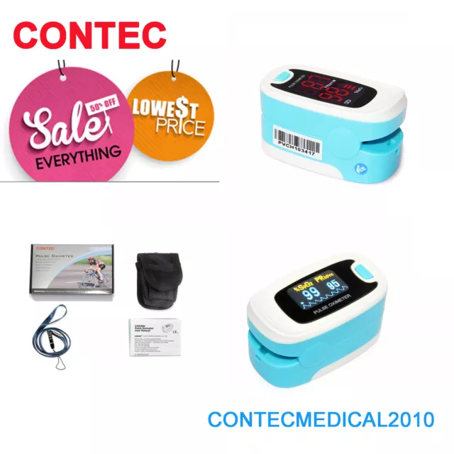 CE du bout des doigts oxymètre de pouls SpO2 PR Moniteur OXYGENE CONTEC OXIMETER