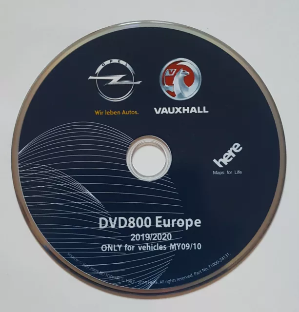 2019-20 Vauxhall Opel Dvd800 My09/10 Navigation Map Satnav Disc For Astra Meriva