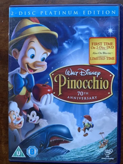 Pinocchio DVD 1940 Walt Disney 2nd Animated Movie Classic 2-Discs