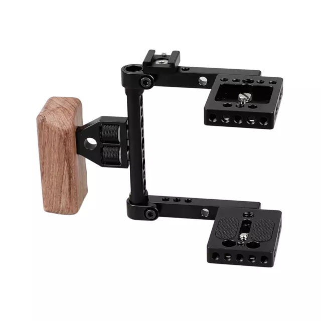 CAMVATE DSLR Blackmagic Pocket Camera 4K Cage Rig Left Wood Handlegrip Hot Shoe