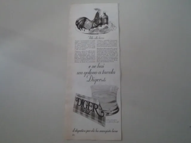 ADVERTISING PUBBLICITÀ 1974 DIGER SELZ EUR 6,00 - PicClick IT