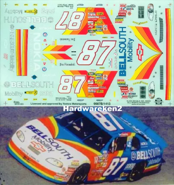 NASCAR DECAL #87 Bellsouth 1999 Bgn Chevrolet Monte Carlo Joe Nemechek