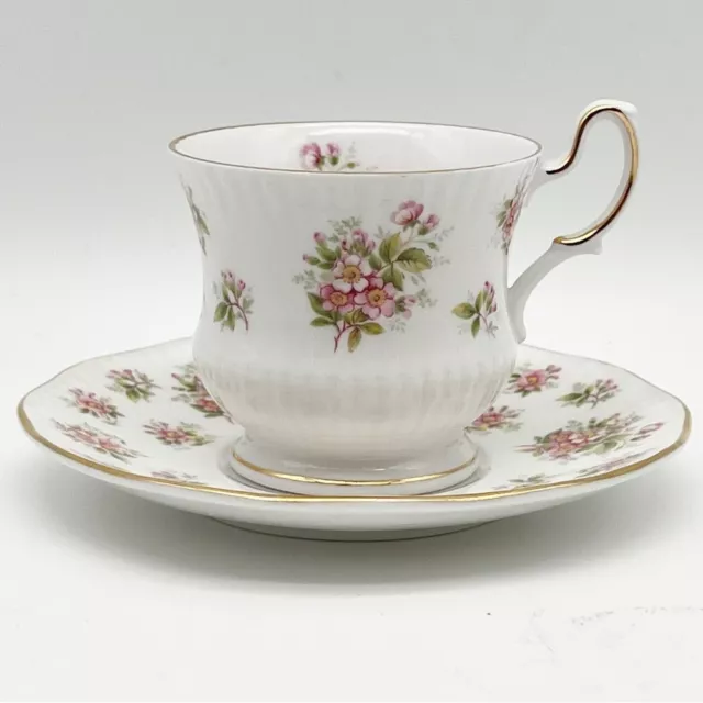 Vintage Queen’s Rosina England Apple Blossom Floral  Bone China Teacup & Saucer
