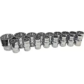 17pc 1/2" Dr Metric Spline Socket Set 99817 Platinum 99817 663126998172