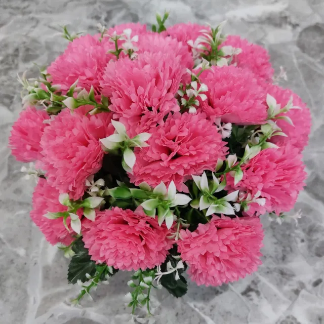 Pink Carnations | Artificial Flower Pot | Grave/Memorial/Crem