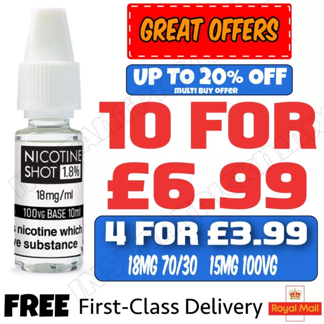 Nicotine Shots 10ml E Liquid Nic Shots drop 88 Vape Juice 18mg 15mg 70% 100VG