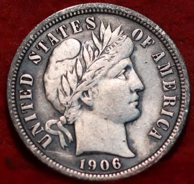 1906 Philadelphia Mint Silver Barber Dime