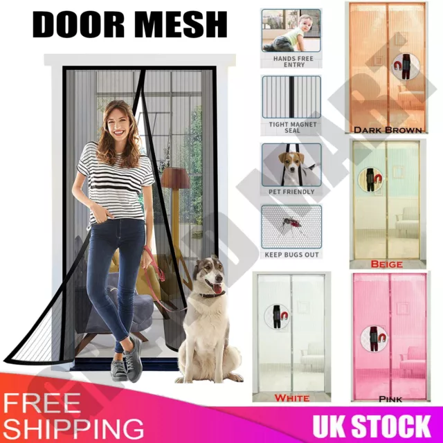 Curtain Door Mesh Magnetic Fastening Mosquito Fly Bug Insect Net Screen GIFT UK