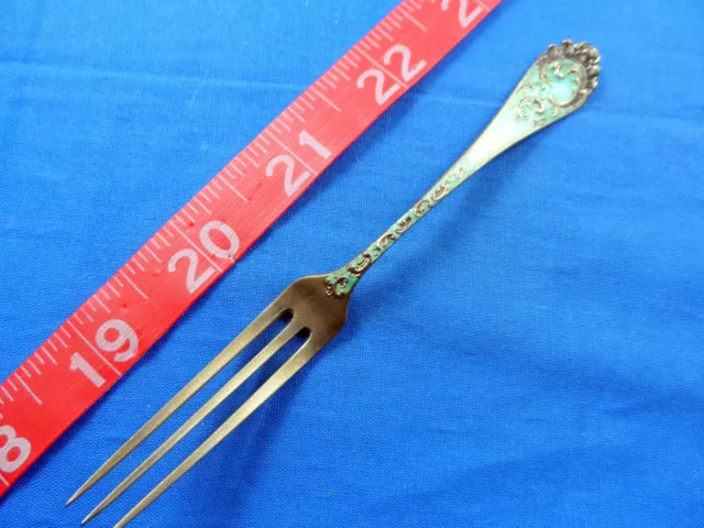 Antique George Shiebler Beautiful Enamel Sterling Silver Berry Fork Maintenon