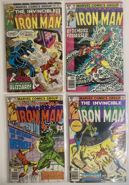 Lot Of 12 Iron Man Bronze Age Marvel Comics! Blizzard Machine Man Titanium Man