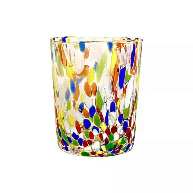Bicchieri Vetro Soffiato Gocce Di Murano Colorati Made In Italy Multicolore 1Pz