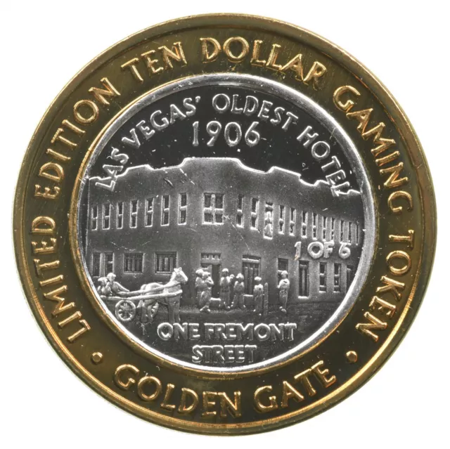 Golden Gate $10 Gaming Casino Token .999 SILVER Strike *781