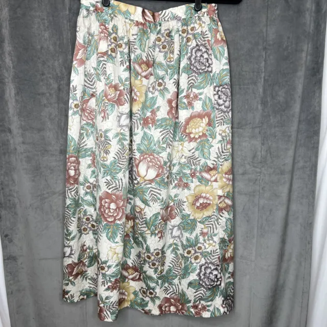 Vintage Diane Von Furstenberg Skirt Floral Print Midi Size 12