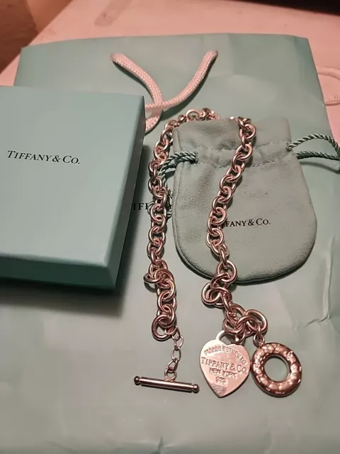 Please Return To Tiffany And Co. NY Heart Tag Toggle Necklace In Sterling 16'