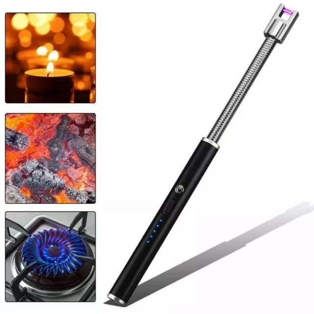 Long Neck Electric Arc Plasma Candle & BBQ Lighter Flameless USB Rechargeable