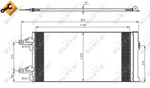 NRF Kondensator Klimaanlage EASY FIT 35895 für JUMPER DUCATO PEUGEOT FIAT BOXER