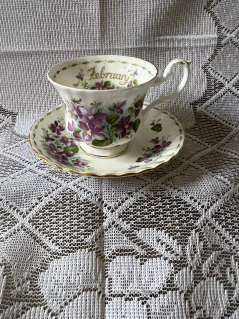 Royal Albert Flower Of The Month Series February Violets Cup & Saucer