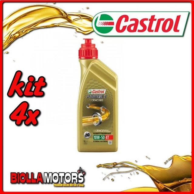 CASTROL POWER 1 RACING 4T 10W50 4X LITER OIL KIT - 4x CA14E94F £50.81 ...
