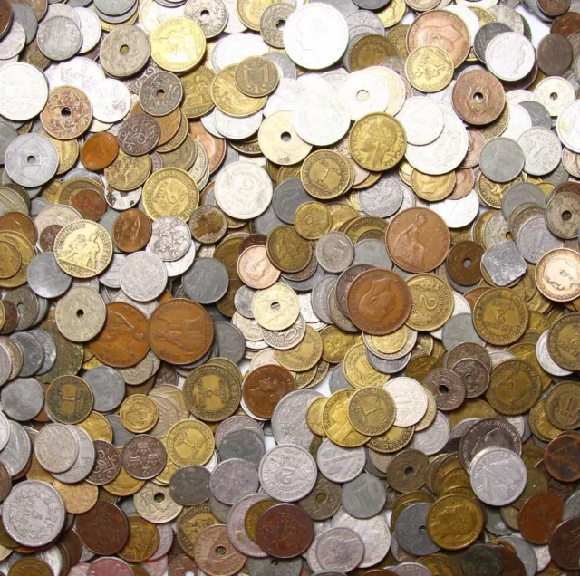 Konvolut Kiloware Nur alte Münzen bis 1950 aus Europa Welt 1 KILOGRAMM 1 Kg LOT