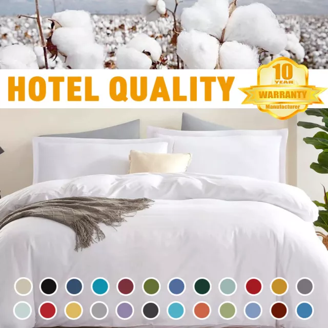 2000TC COTTON Quilt Doona Duvet Cover Set Single Double Queen Super King Bed