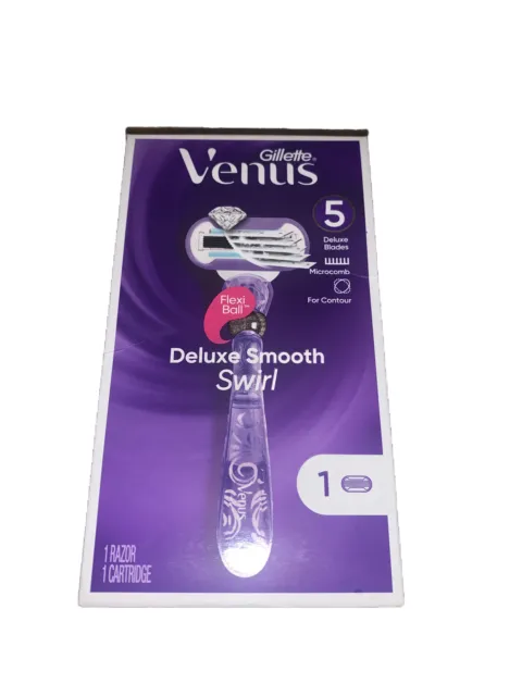 Navaja de afeitar para mujer Gillette Venus de lujo de remolino suave de 5 hojas con cartucho