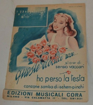 MUSICALI CORA 1951 Cora SPARTITO MUSICALE QUESTE DODICI ROSE ED 