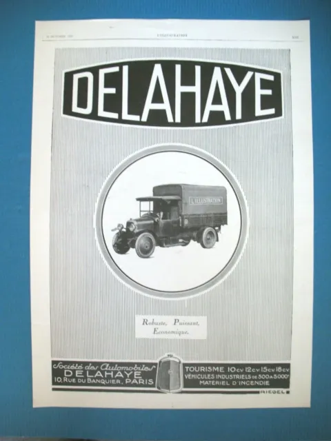Publicite De Presse Delahaye Automobile Robuste Puissant Economique Ad 1931
