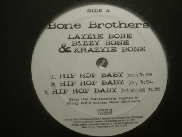 Bone Brothers: Layzie, Bizzy & Krayzie Hip Hop Baby / Need Your Body 12" 2004 Vg