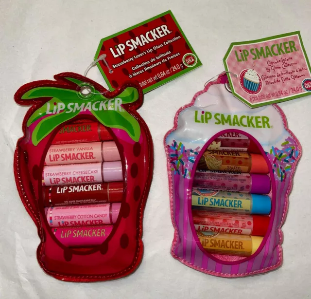 Lip Smackers LIP BALM ~ CUPCAKE + STRAWBERRY LOVER'S COLLECTION ~ 2 Sets